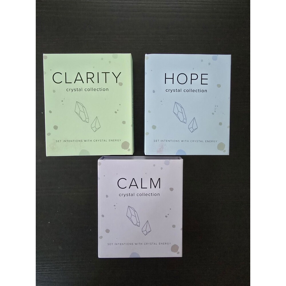 Shoppe Geo Mindfulness Crystal Gift Trio Set LOT 3 - NIB RETIRED Calm Hope Clari